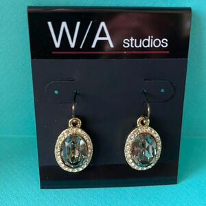 NWT WA Studio Green crystal earrings